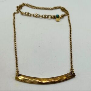 Lucky Brand, Gold Hammered Bar Necklace